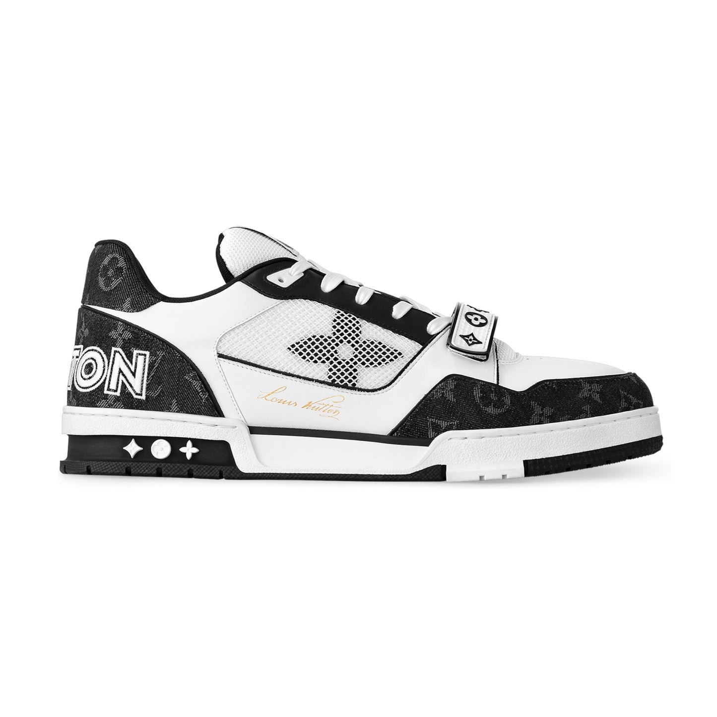 Louis Vuitton Trainer Velcro Strap Monogram Denim Black/White