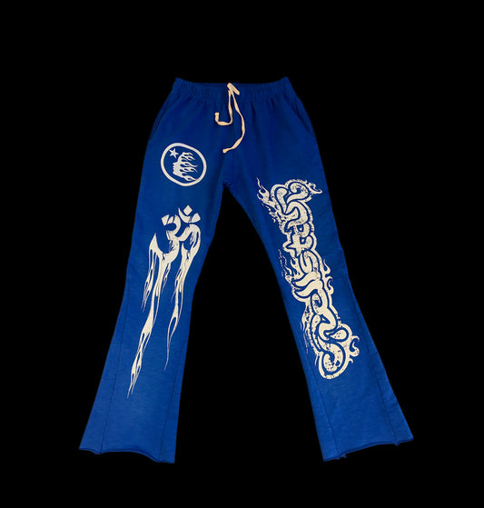 Blue Hellstar Flare Sweatpants size L