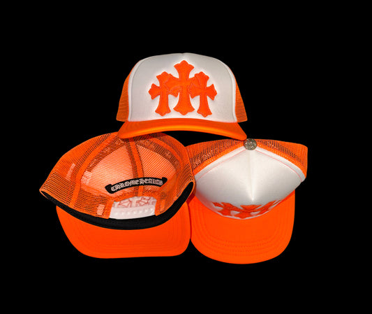 Chrome Hearts Orange Cemetery Trucker Hats