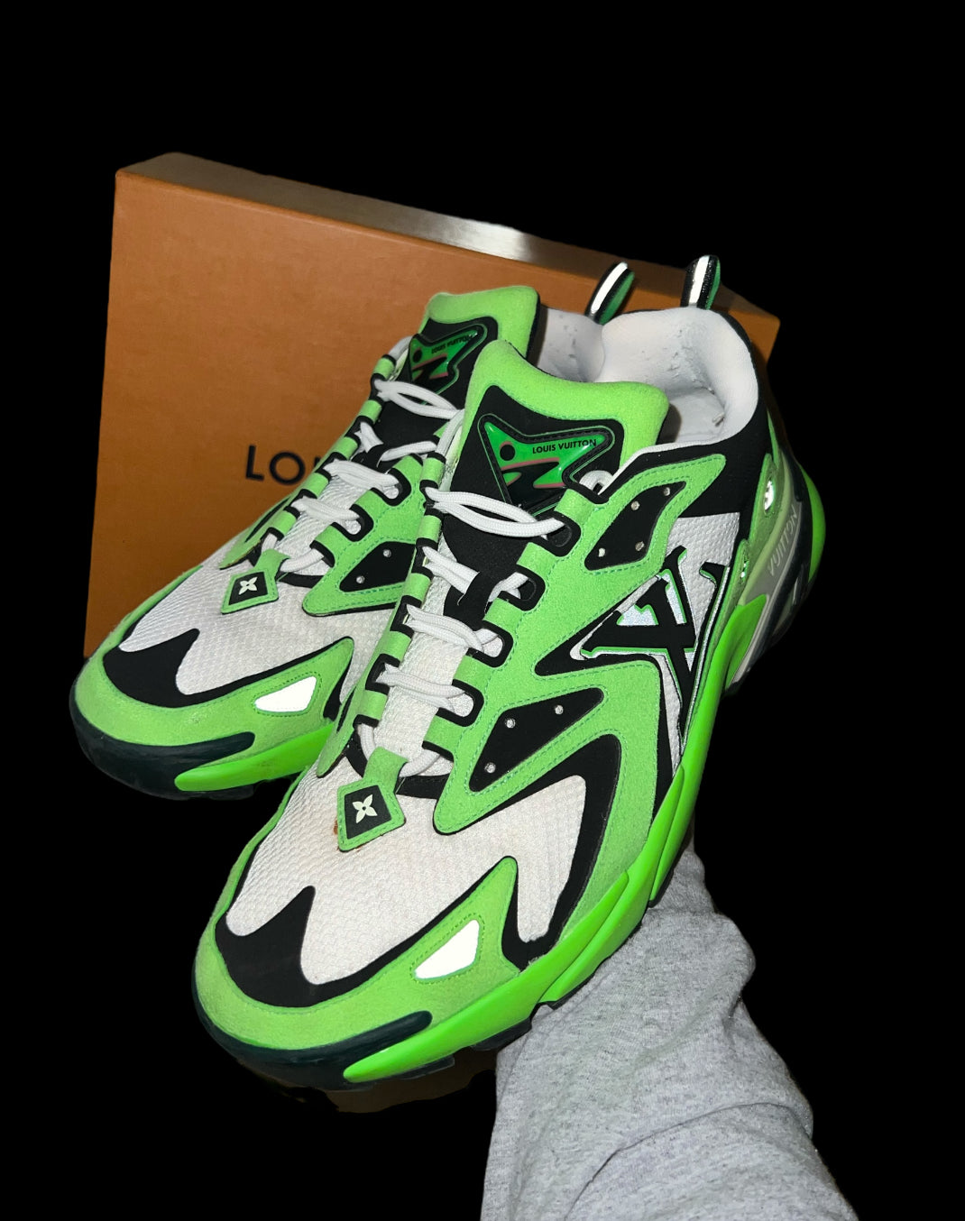 Preowned Green LV Tactic Runners size 9 (fits 10.5-11)