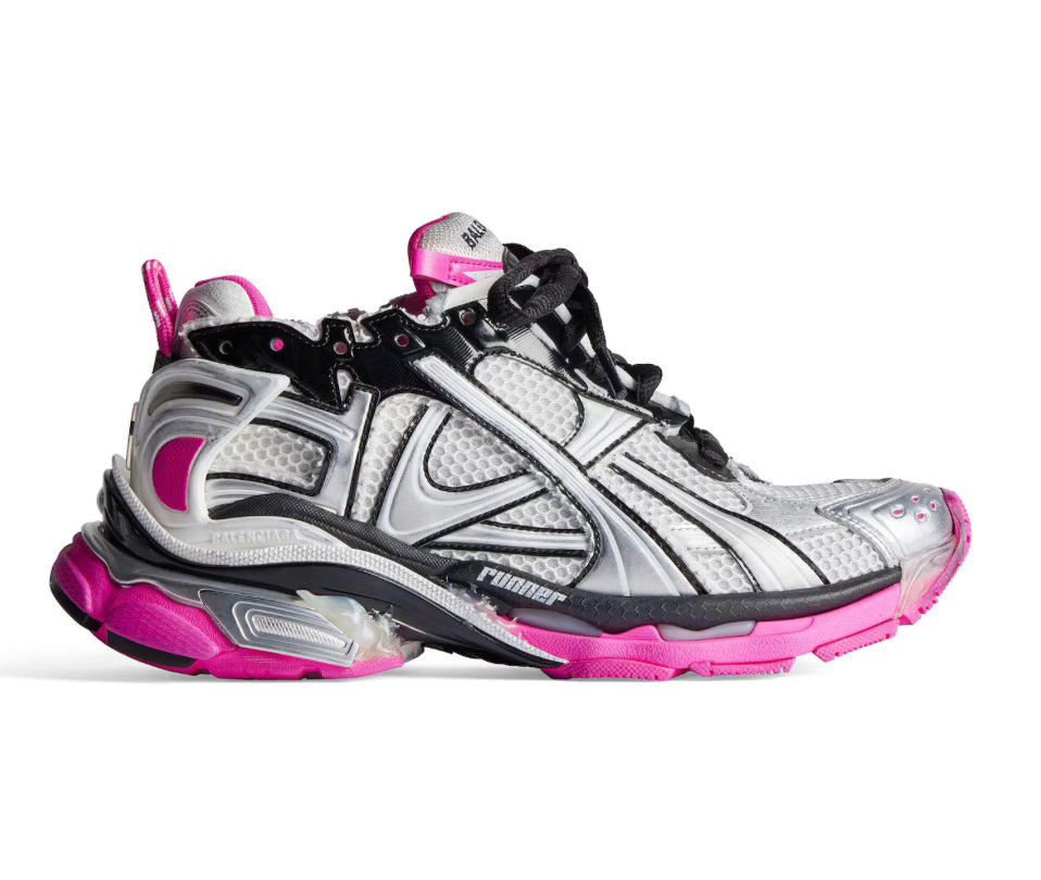 Silver/Black/Hot Pink Balenciaga Runners
