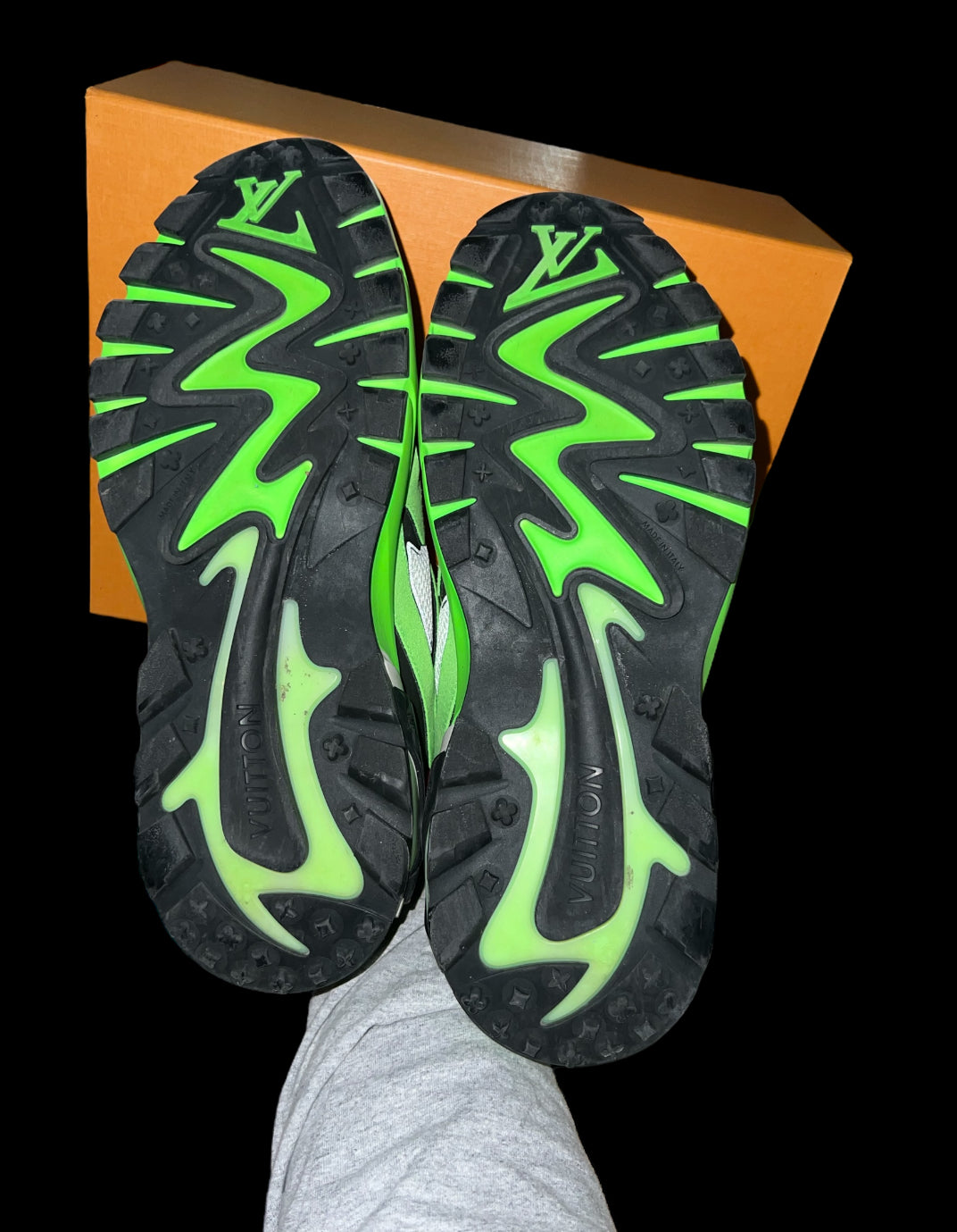 Preowned Green LV Tactic Runners size 9 (fits 10.5-11)