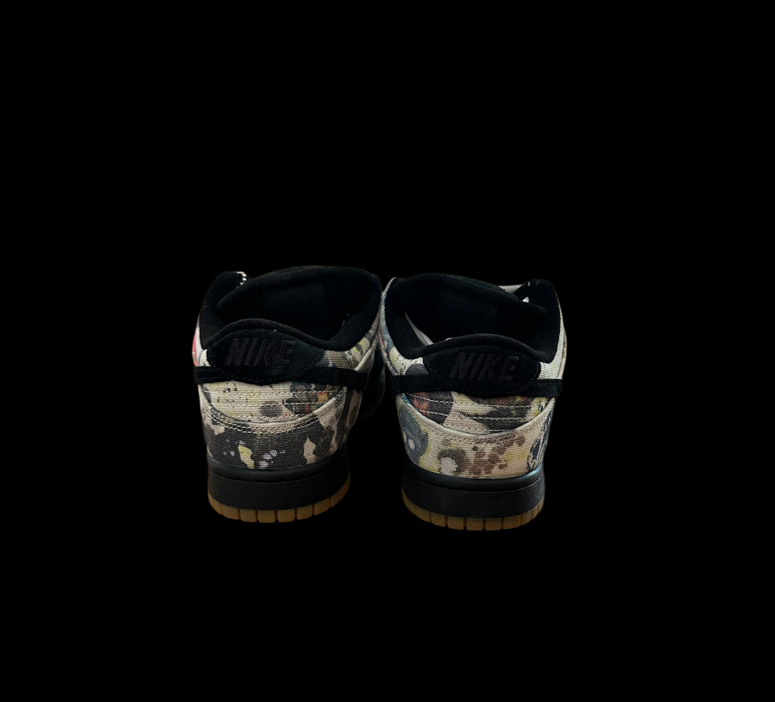 Preowned Supreme SB Dunk Lows Rammellzee size 8.5