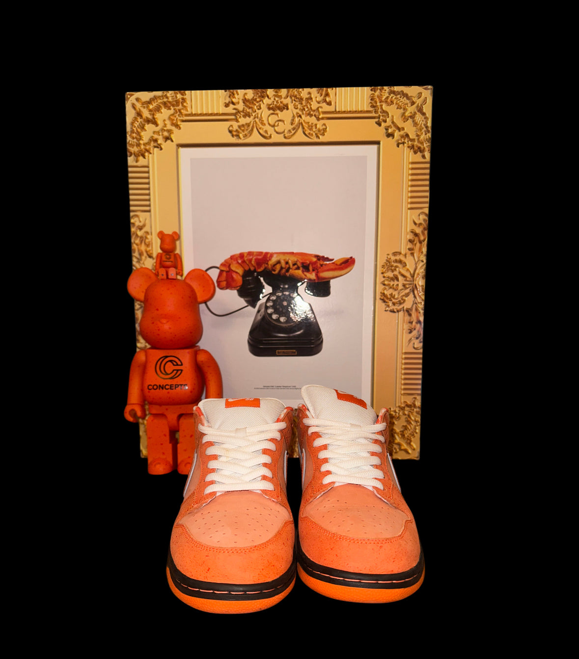 Preowned Orange Lobsters SB Dunk Lows Special Box size 10.5