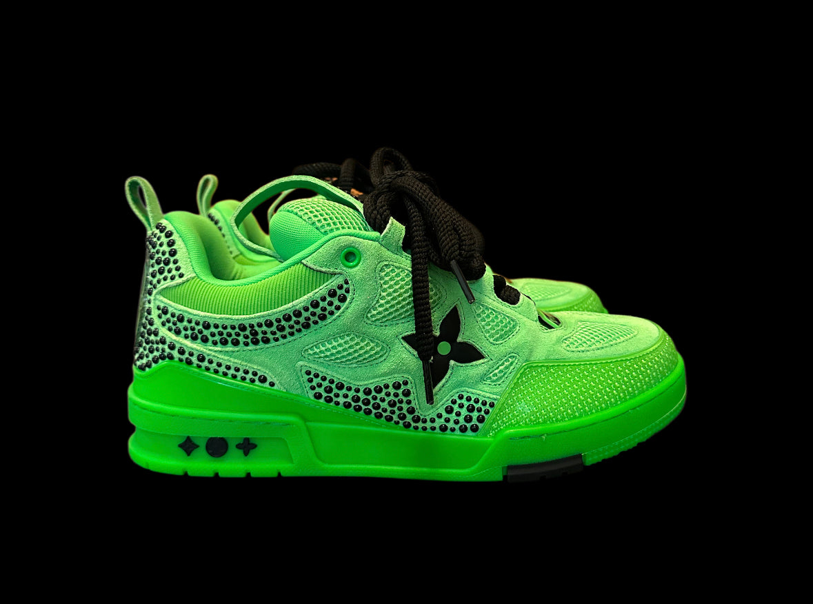Green/Black Studded LV Sk8s