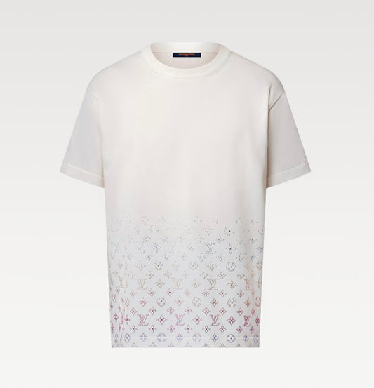 LV Monogram Gradient Embellished Short Sleeve T-Shirt