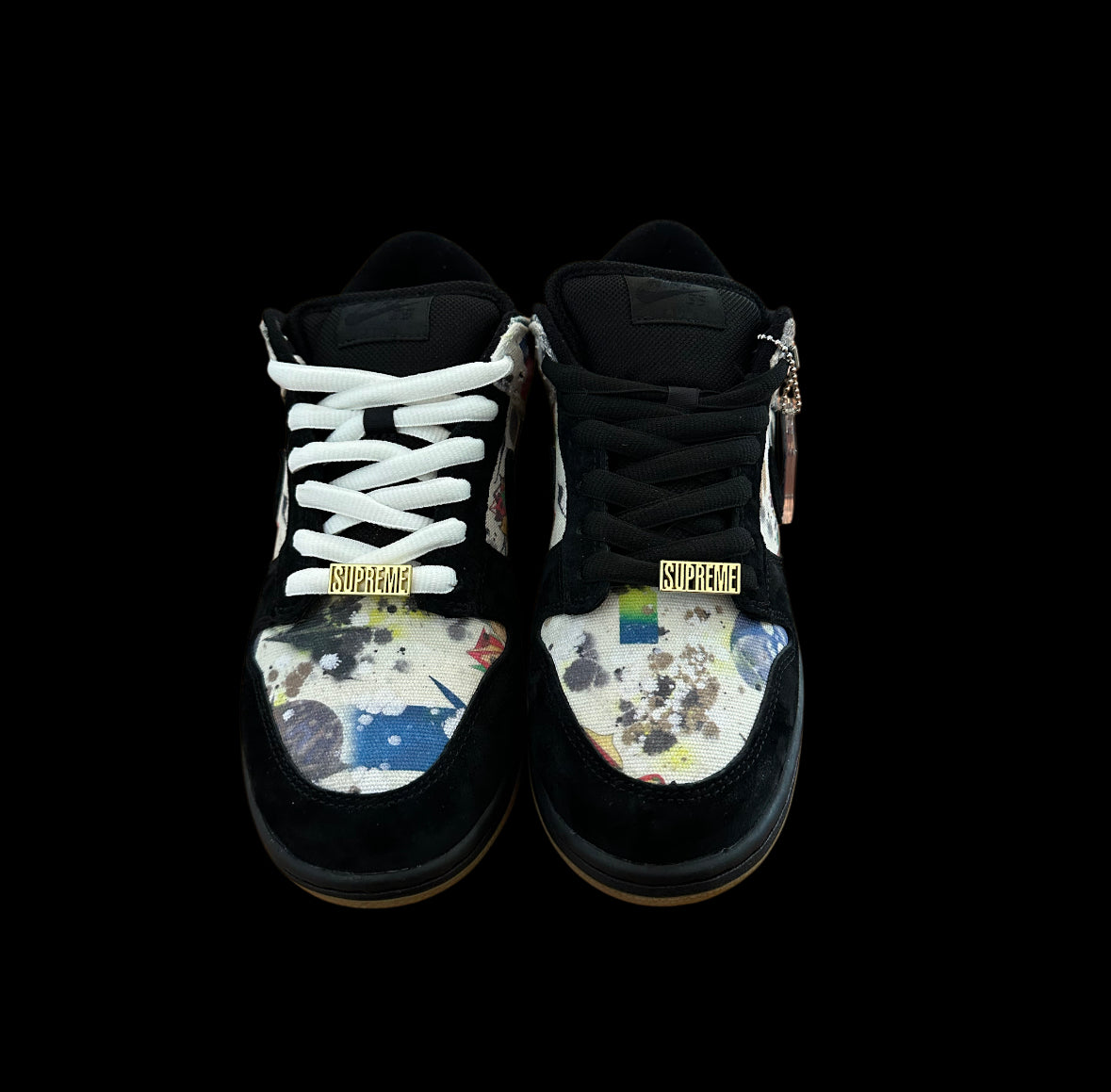 Preowned Supreme SB Dunk Lows Rammellzee size 8.5