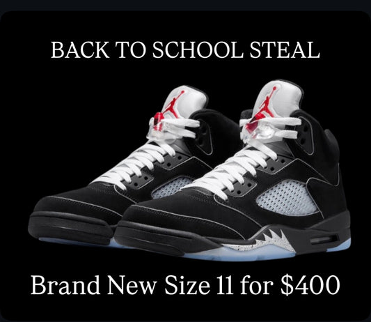 Back to School STEAL Brand New Metallic 5s size 11