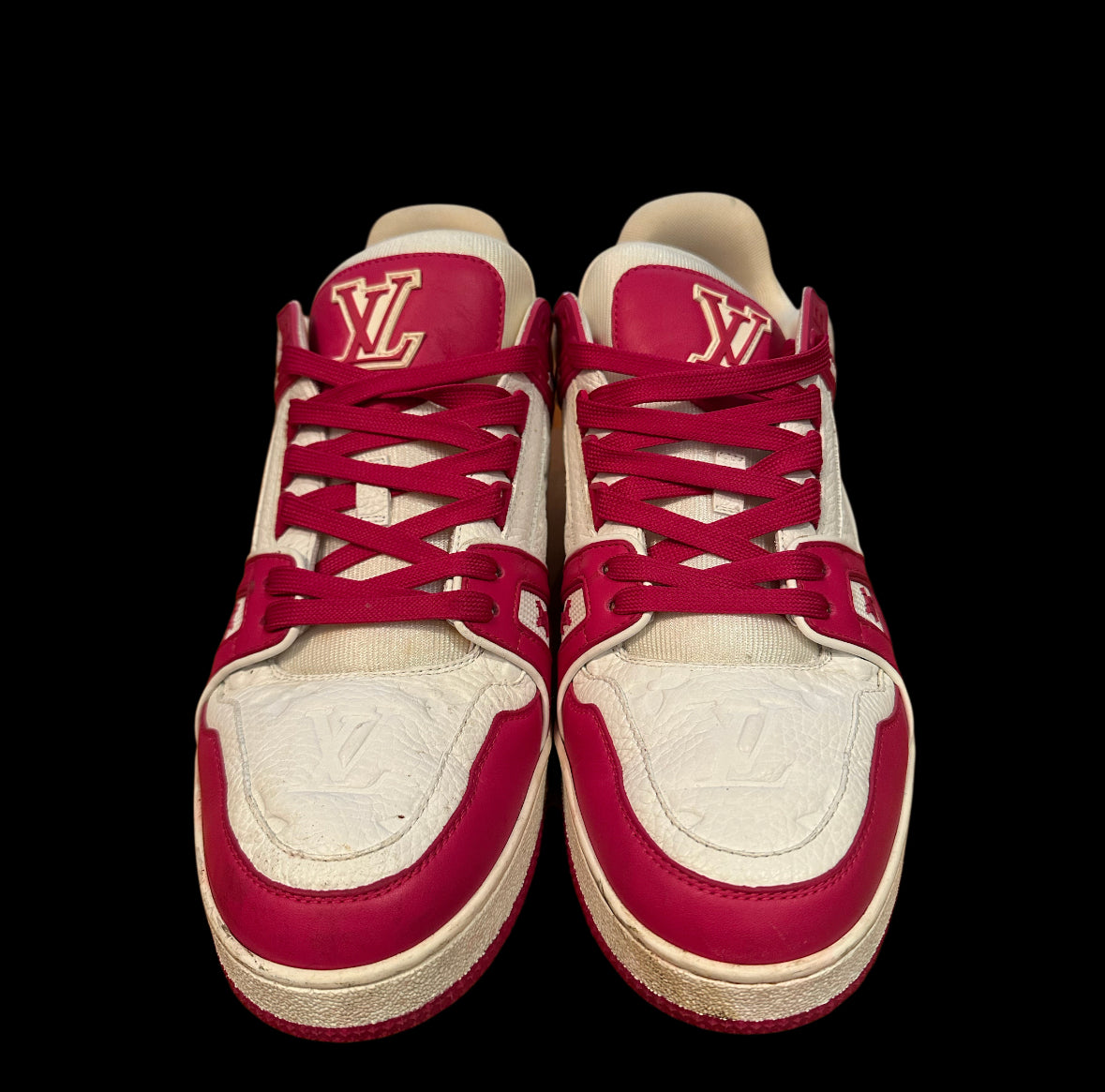 Preowned Pink Louis Vuitton Trainers size 9.5 (fits 11-11.5)