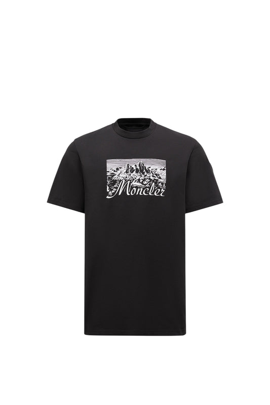 Moncler Mountain Logo Cotton T-Shirt