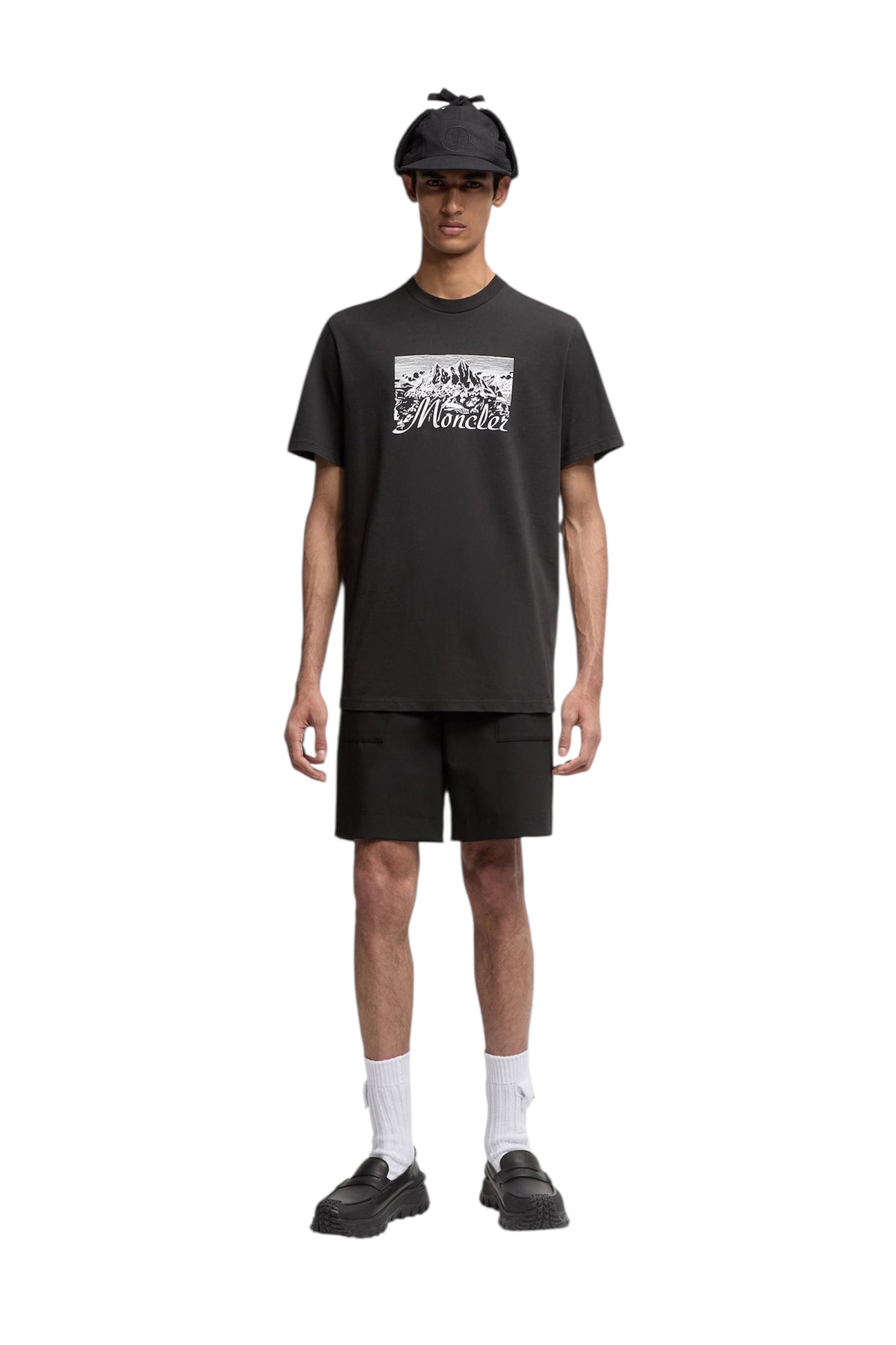 Moncler Mountain Logo Cotton T-Shirt
