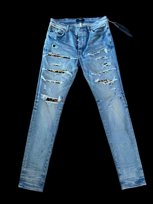 Amiri Leopard Thrasher Jeans