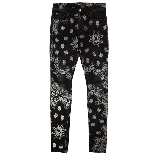 Amiri Flocked Bandana Jeans