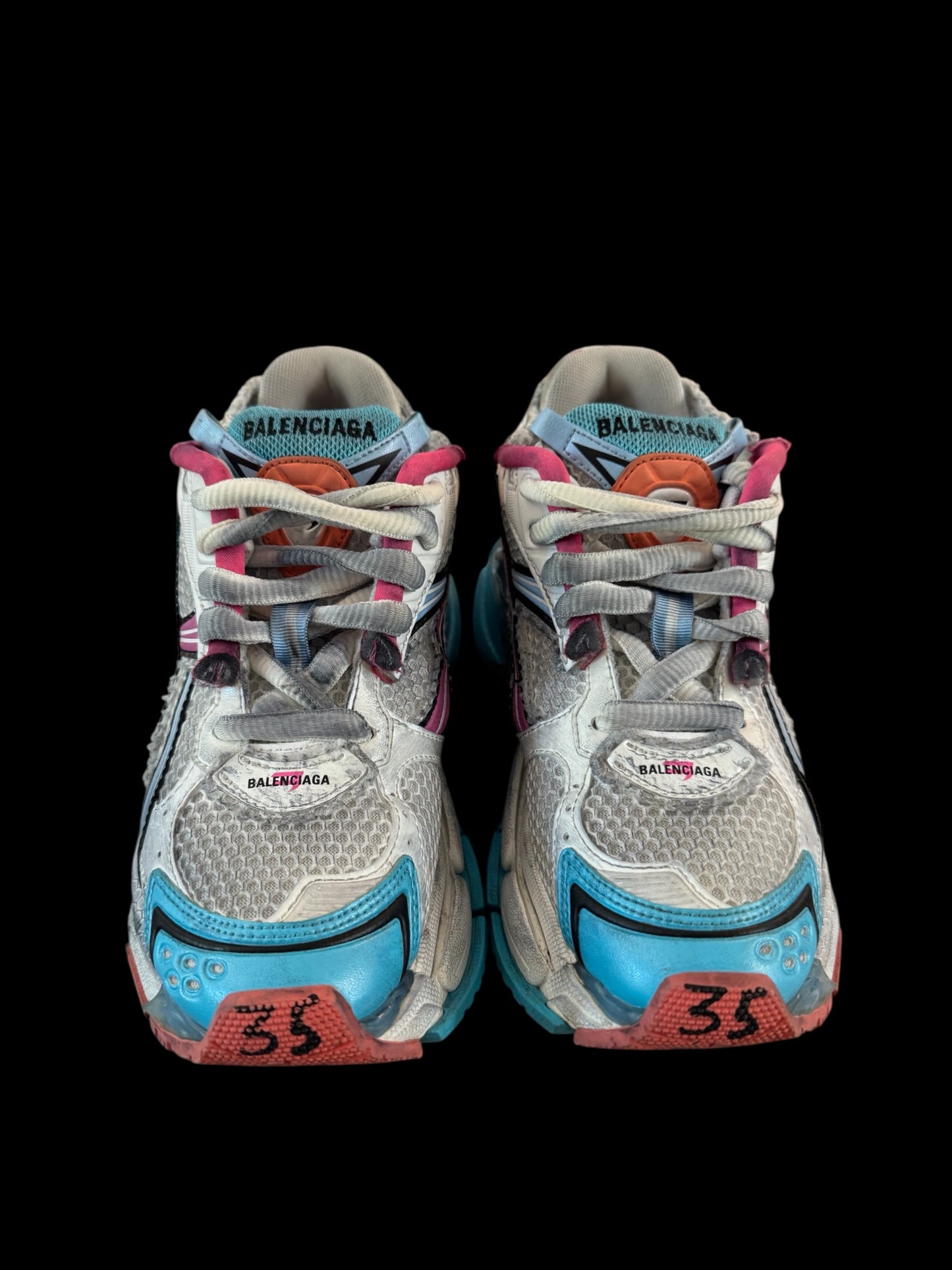 Preowned Multi-Color Balenciaga Runners size 35 (fits 4-5)