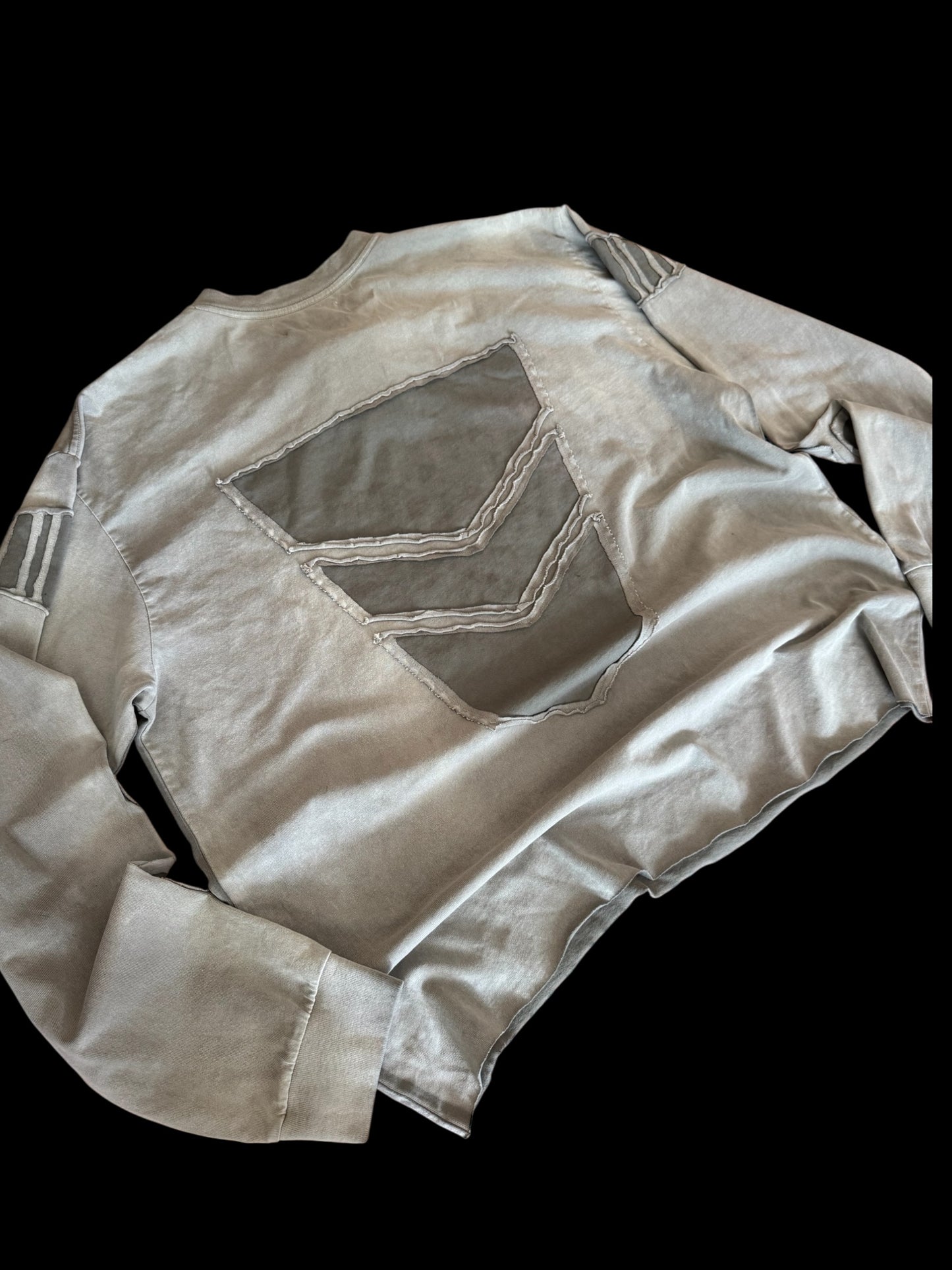 Satoshi Nakamoto Patchwork Collegiant Grey Long Sleeve