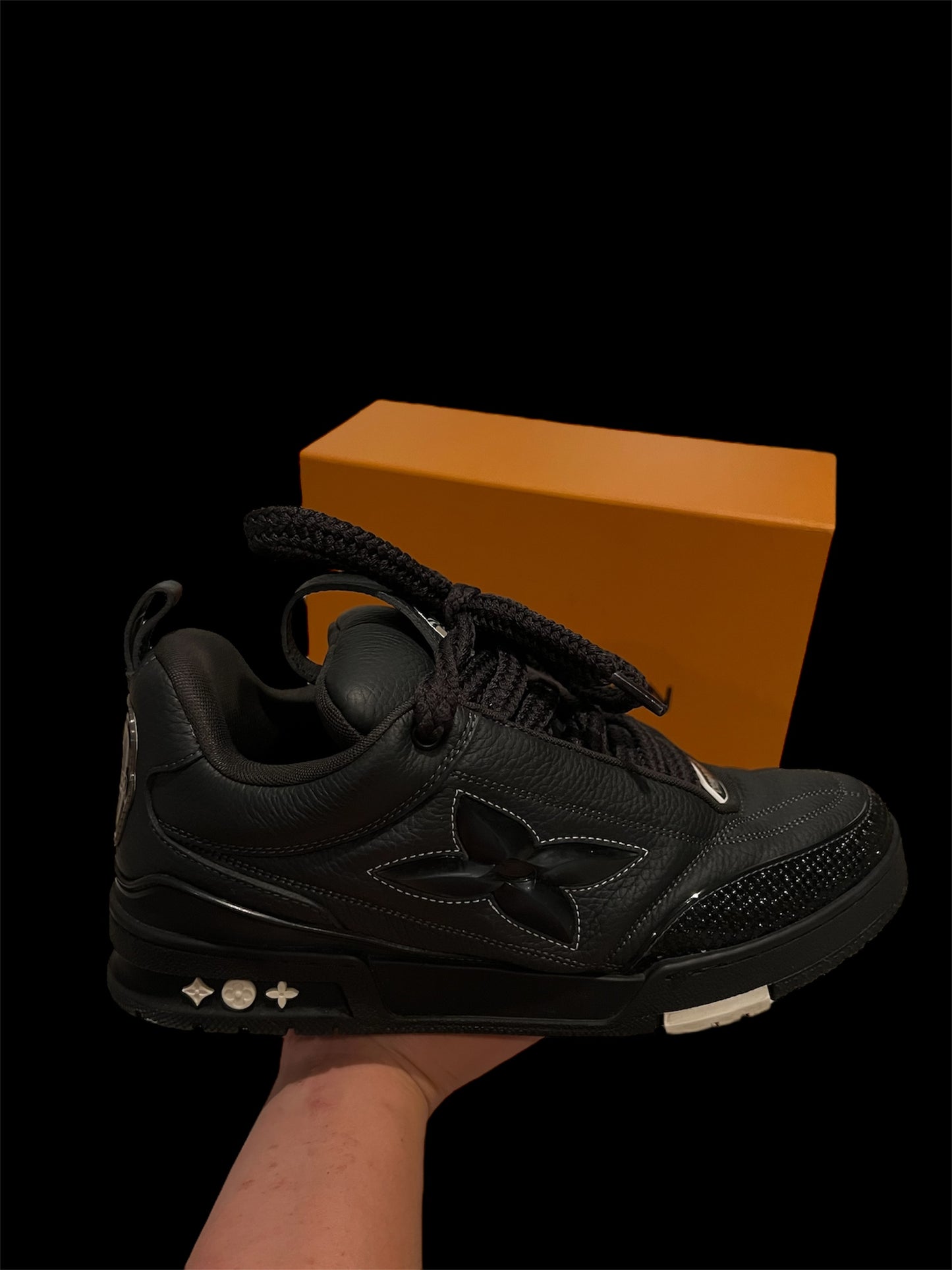Preowned Black LV Sk8s size 8 (fits 9.5-10)