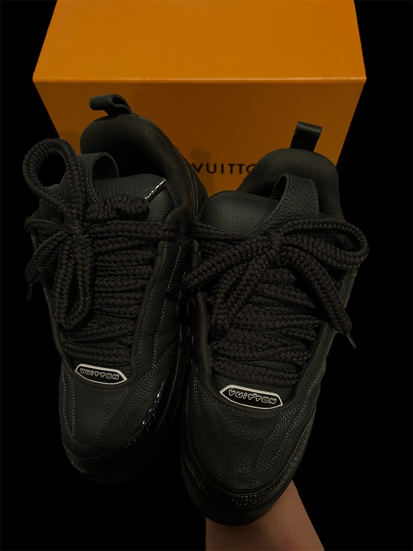 Preowned Black LV Sk8s size 8 (fits 9.5-10)