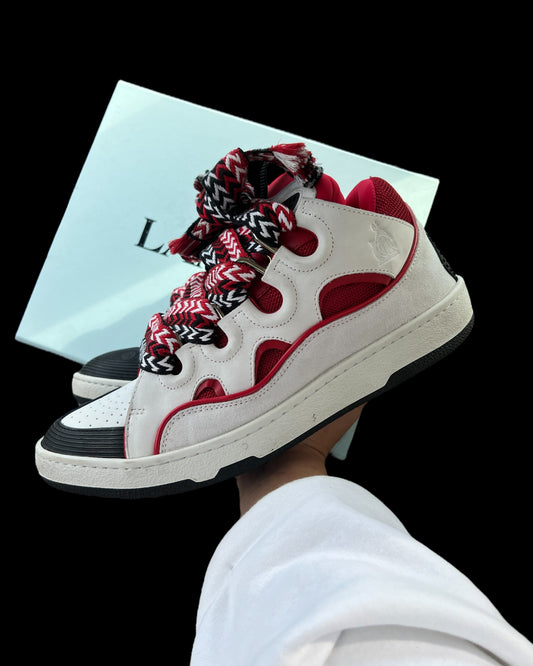 Preowned Red/White/Black Lanvin Curbs size 45 (fits 12-13)