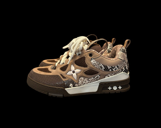Preowned Brown Snakeskin LV Sk8s size 9 (fits 10.5-11)
