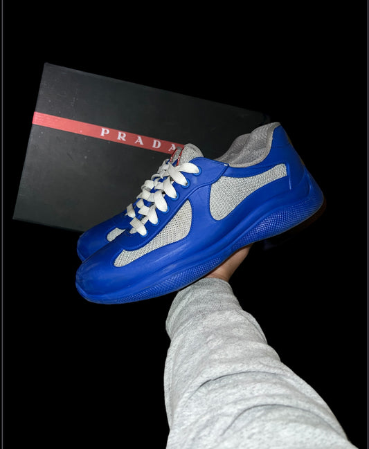 Preowned Blue Rubber Prada America’s Cups size 39 (fits 7-7.5)
