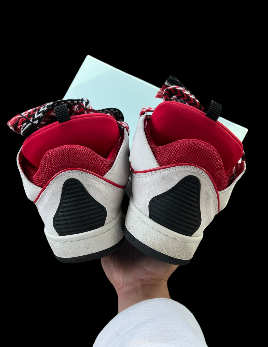 Preowned Red/White/Black Lanvin Curbs size 45 (fits 12-13)