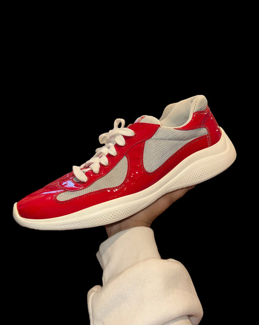 Preowned Red Prada America’s Cups size 11 (fits 12-13)