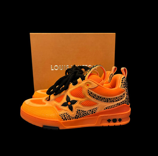Preowned Orange/Black Studded LV Sk8s size 9 (fits 10.5-11)