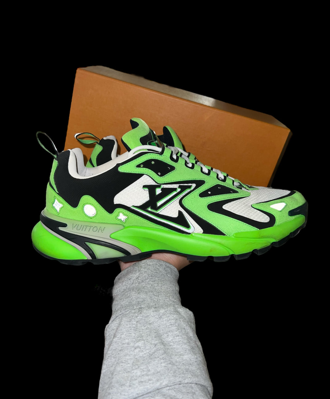 Preowned Green LV Tactic Runners size 9 (fits 10.5-11)