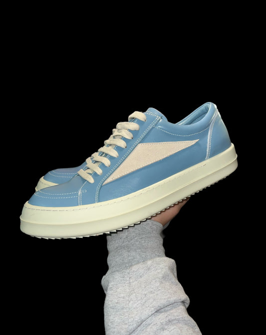 Preowned Rick Owens Pale Blue Porterville Vintage Lows size 44 (fits 11-11.5)