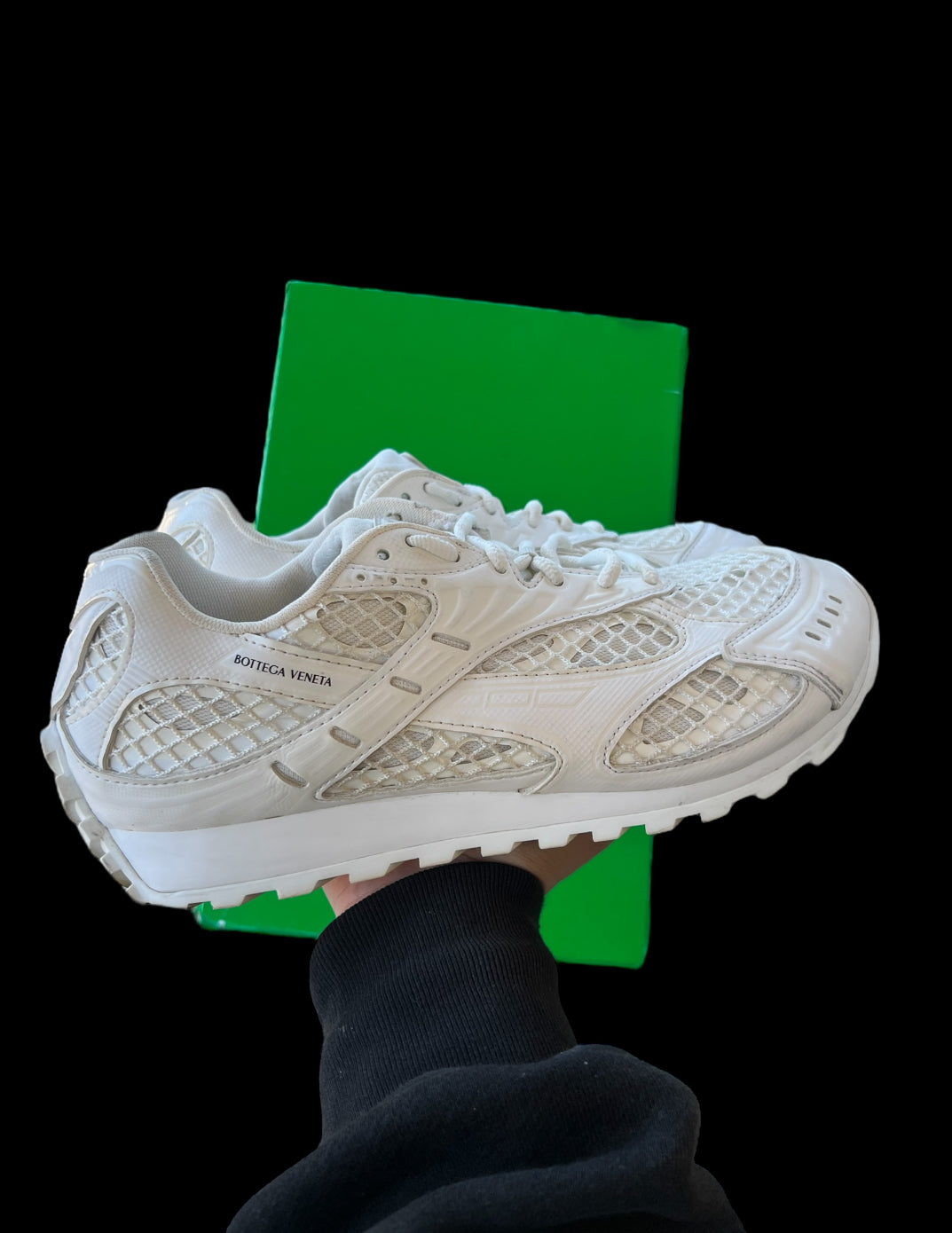 Preowned White Bottega Orbits size 41 (fits 8-8.5)