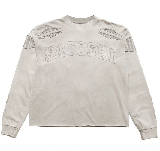 Satoshi Nakamoto Grey Patchwork Long Sleeve