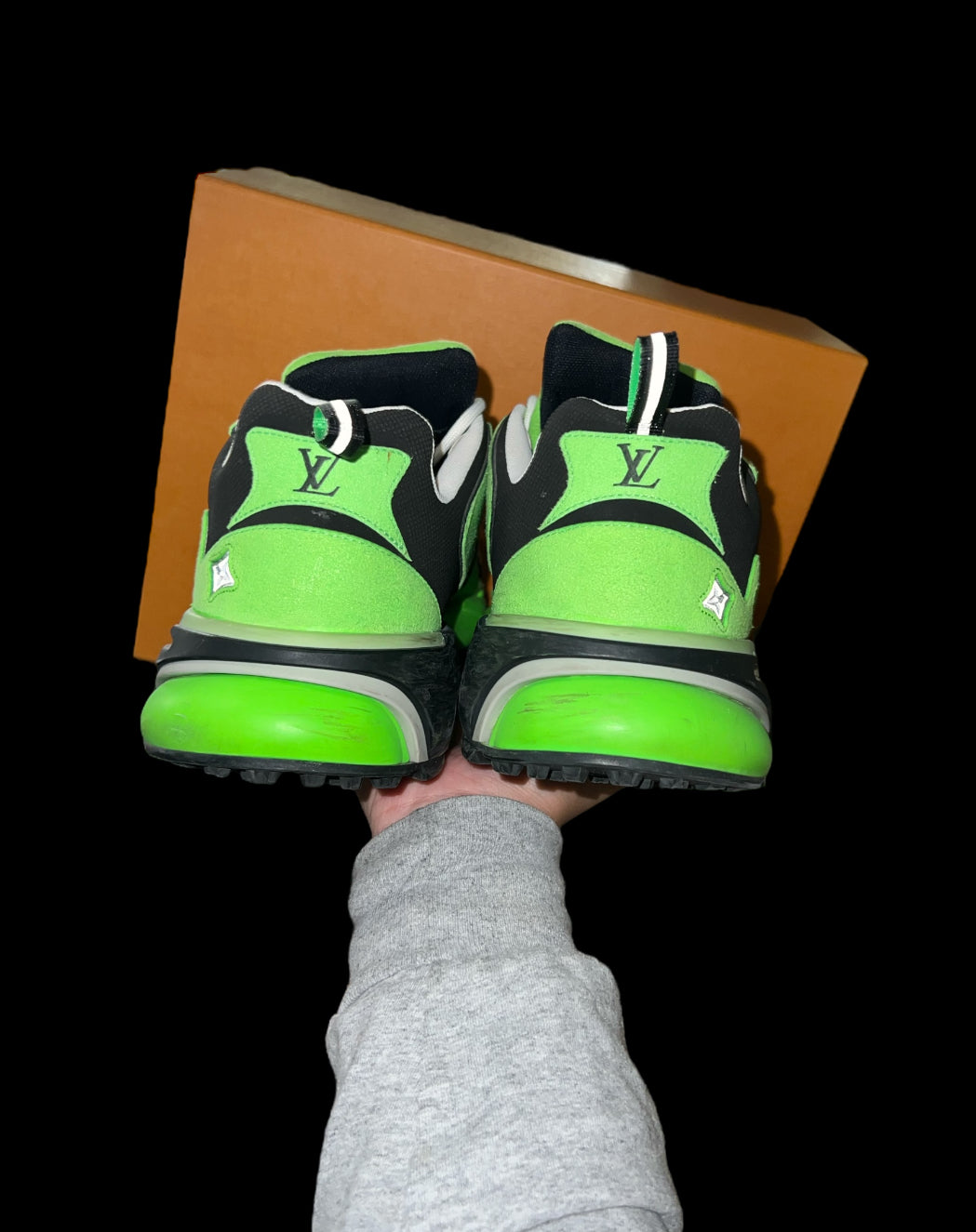 Preowned Green LV Tactic Runners size 9 (fits 10.5-11)