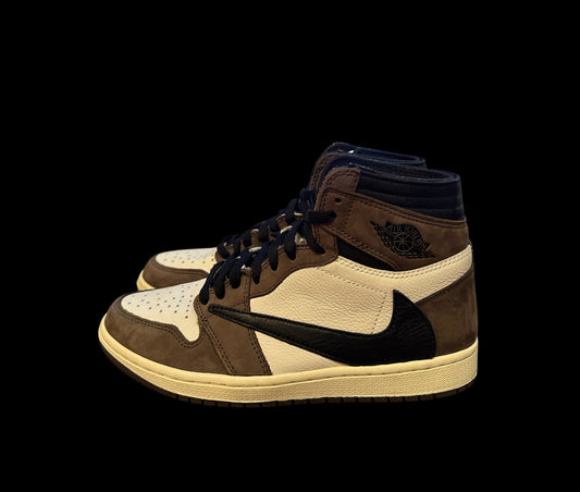 Preowned Travis Scott 1 Mocha Highs size 8