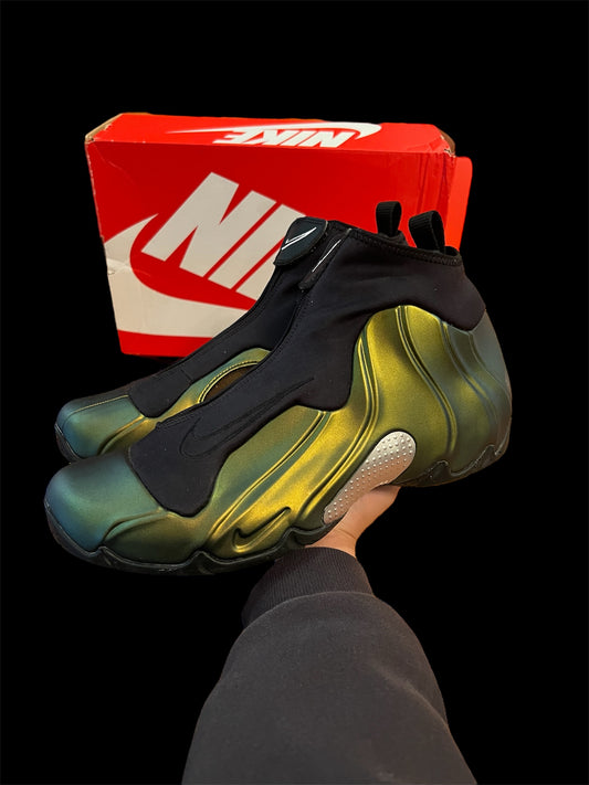 Preowned Gold Metallic Flightposites size 10.5