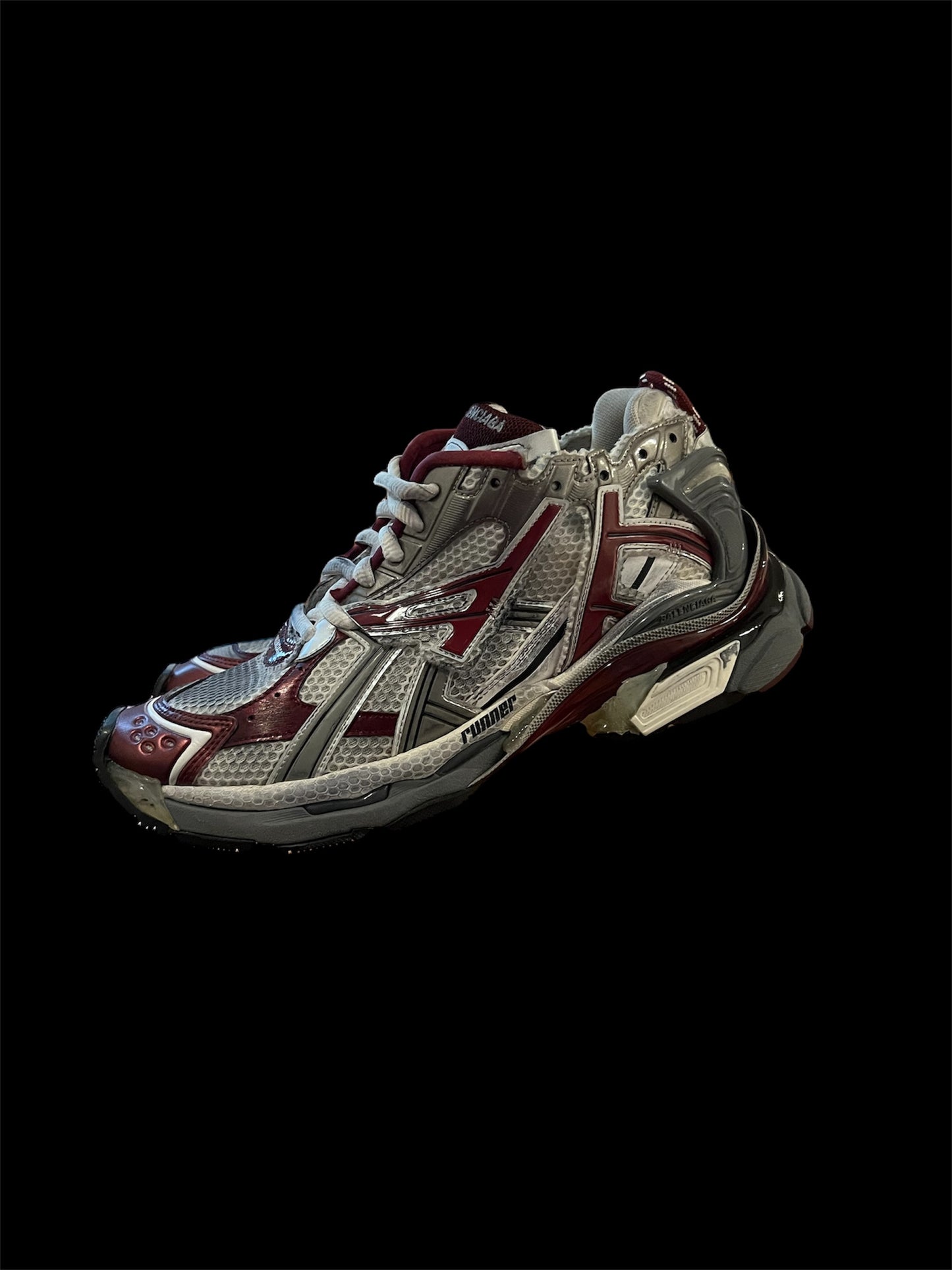 Preowned Burgundy Balenciaga Runners size 43 (fits 10-10.5)