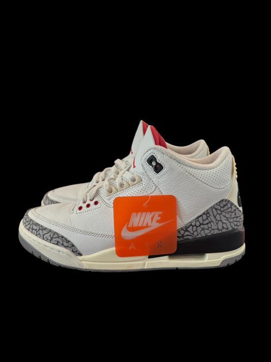 Preowned White Cement 3s size 8.5